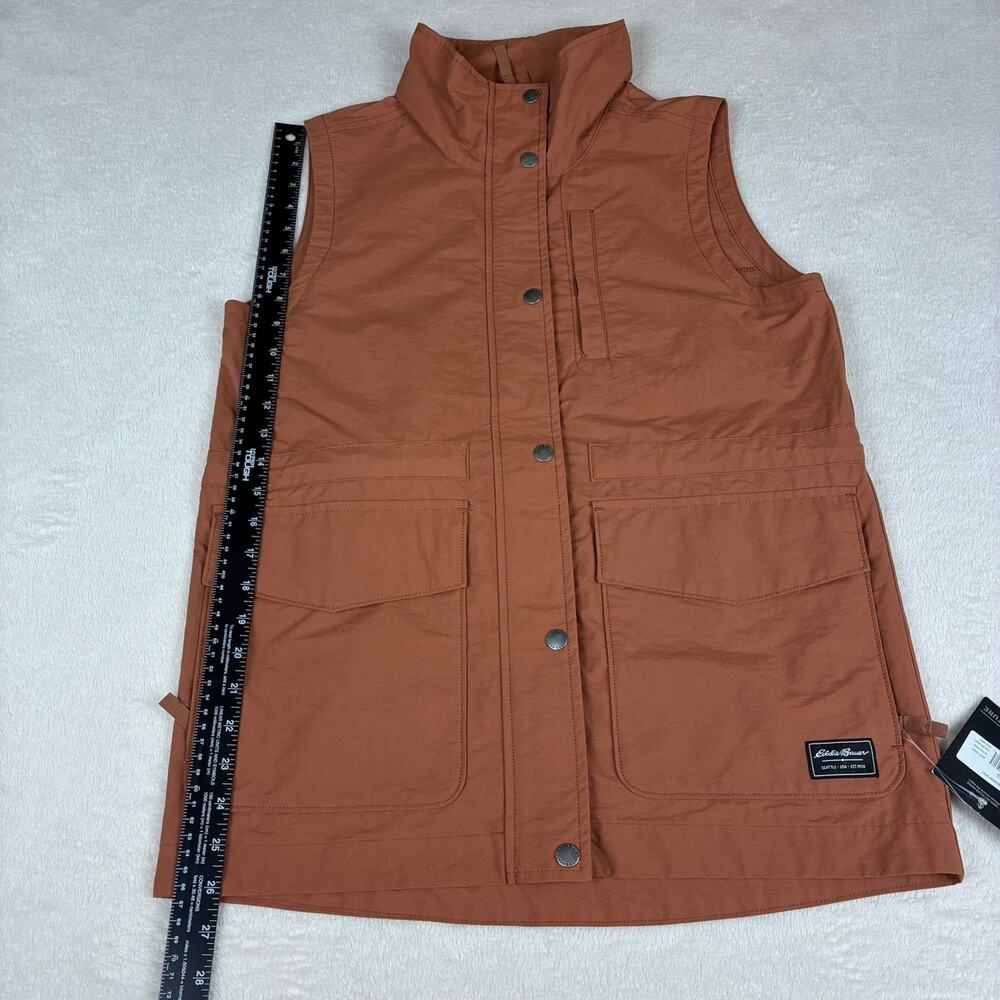 NWT Eddie Bauer EB Trekker Vest Cocoa Brown Full Snap Utility Vest Size XS - Picture 11 of 12
